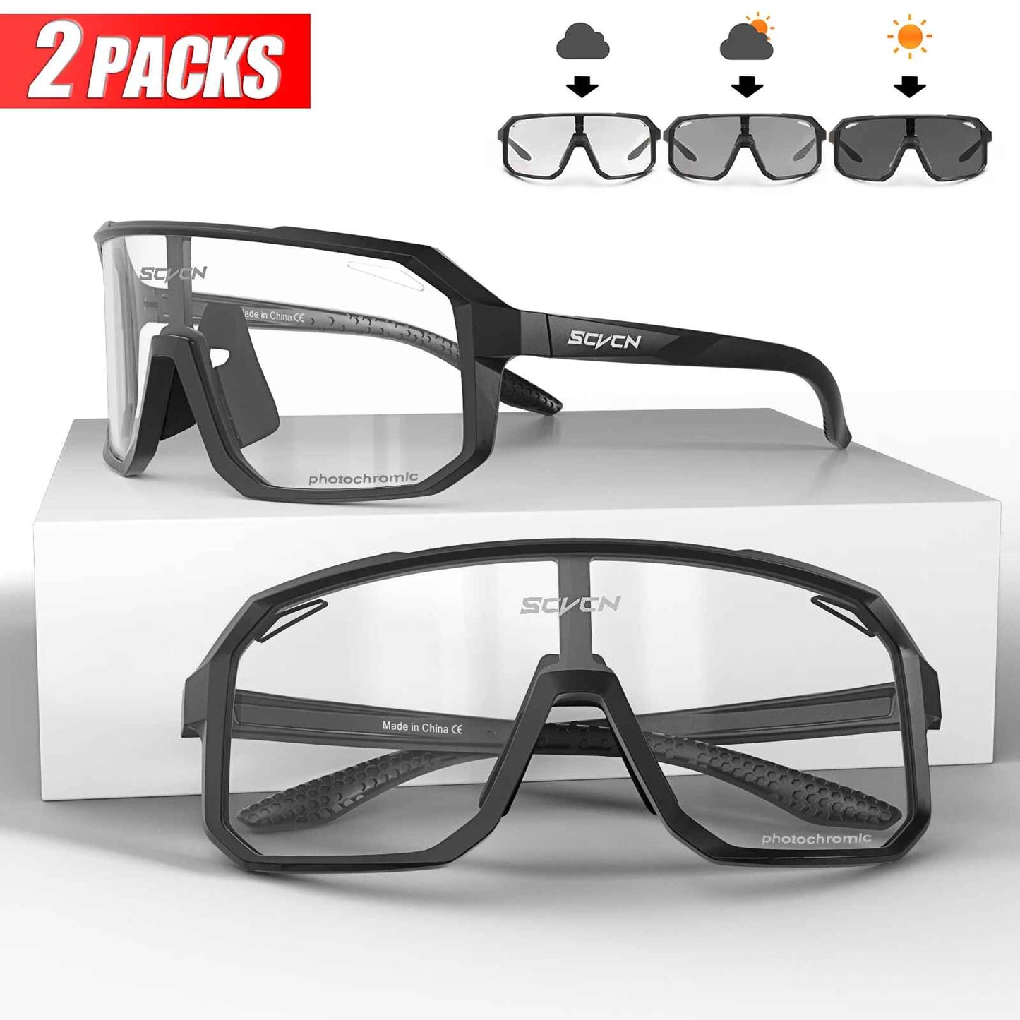 Photochromic Cycling Sunglasses – MTB & Road Bike UV400 Sports Eyewear