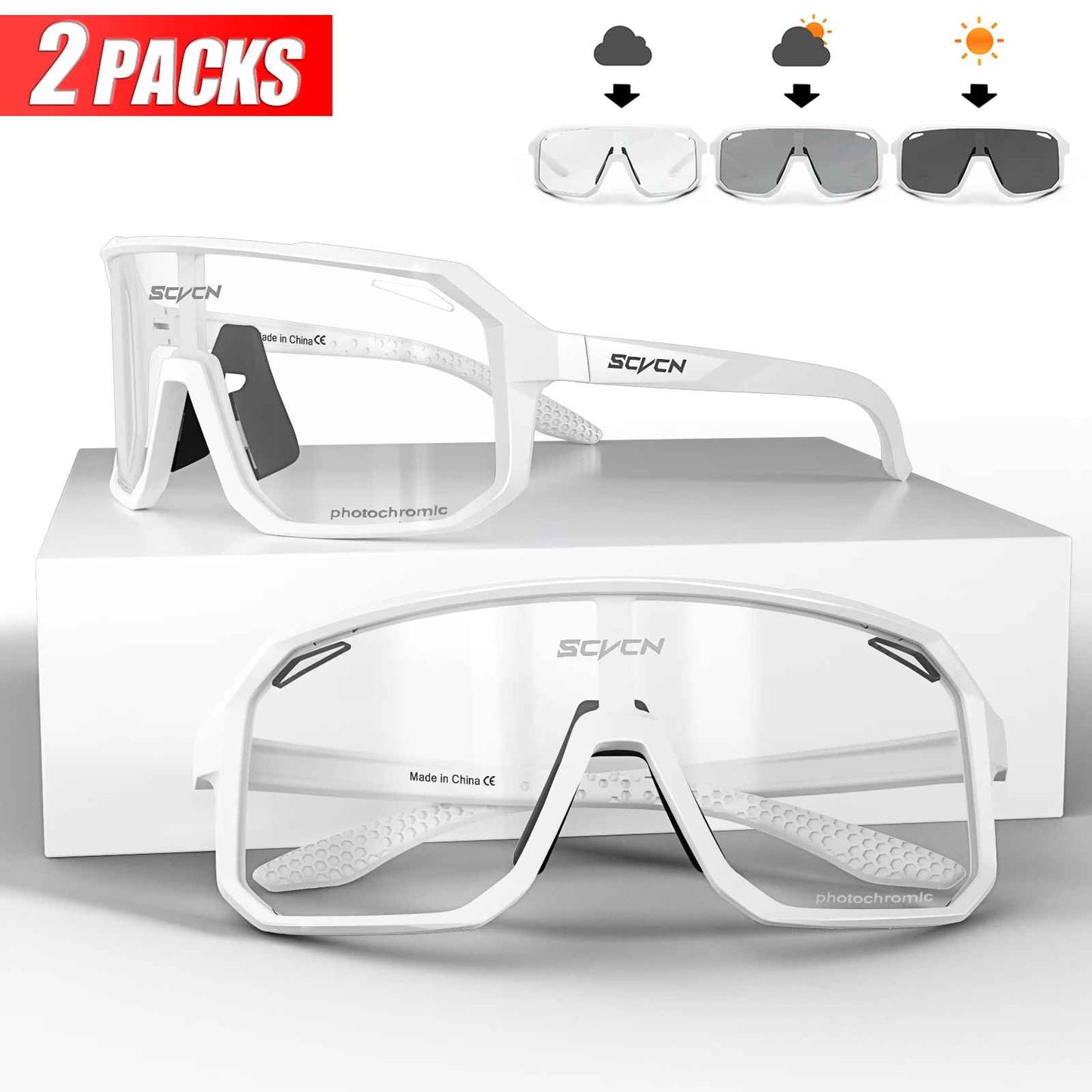 Photochromic Cycling Sunglasses – MTB & Road Bike UV400 Sports Eyewear