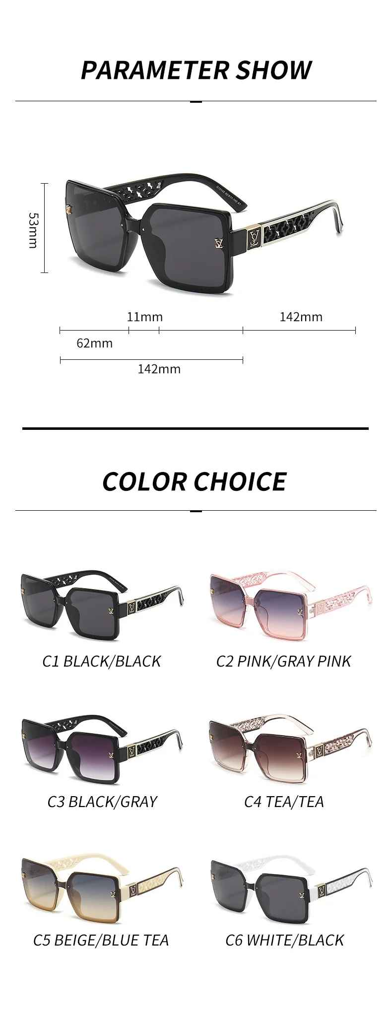 Classic Luxury Square Sunglasses – UV400 Stylish Unisex Shades