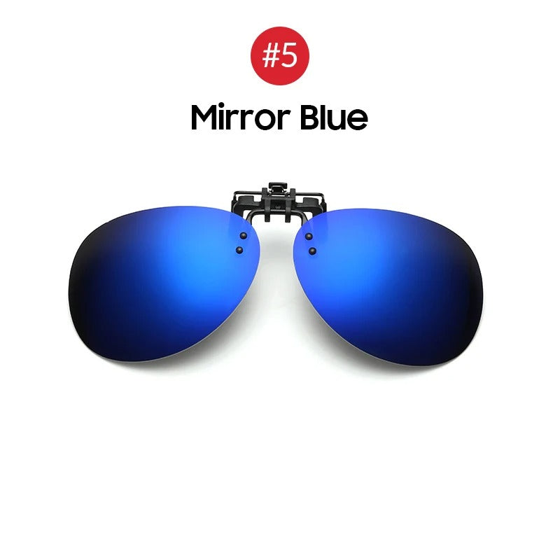 Large Aviator Clip-On Sunglasses – Stylish UV400 Mirrored Shades