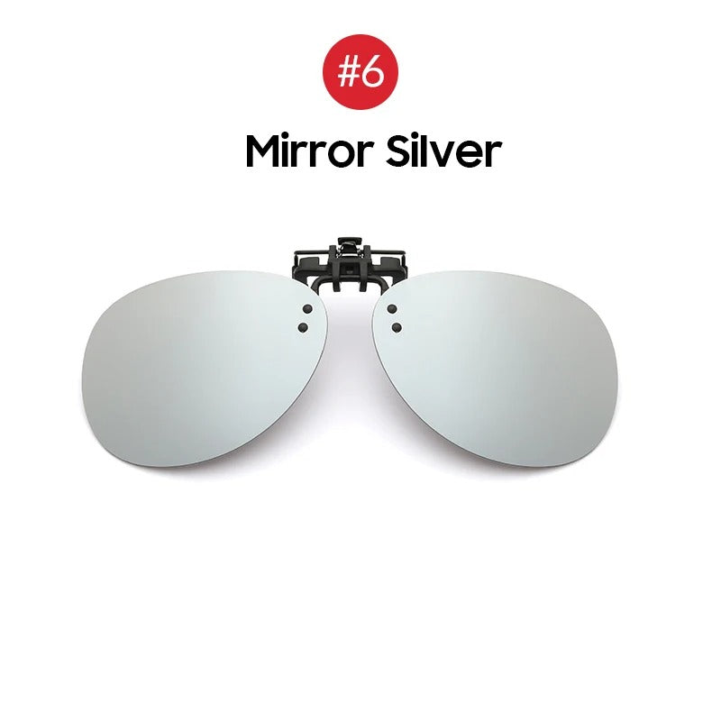 Large Aviator Clip-On Sunglasses – Stylish UV400 Mirrored Shades