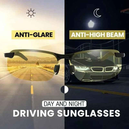 Night vision driving glasses with polarized yellow lenses