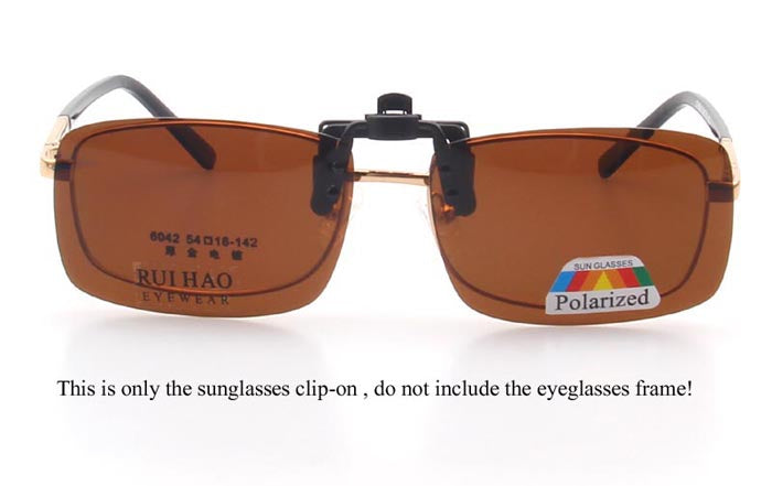 Polarized clip-on sunglasses UV400 anti-glare front view