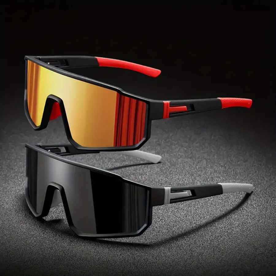 Men’s Oversized Cycling Glasses – Windproof UV400 Sports Sunglasses