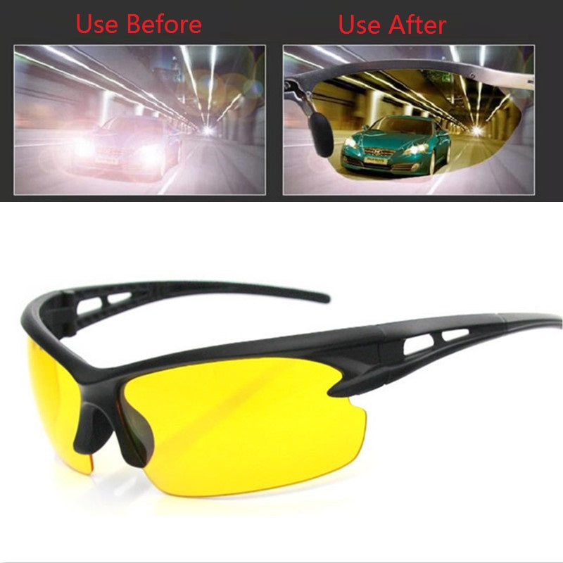 Night Vision Glasses – Anti-Glare Yellow Lens for Cycling & Driving (Men & Women)