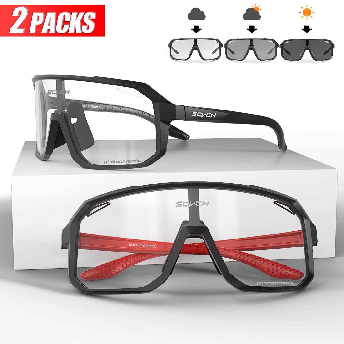 Photochromic Cycling Sunglasses – MTB & Road Bike UV400 Sports Eyewear