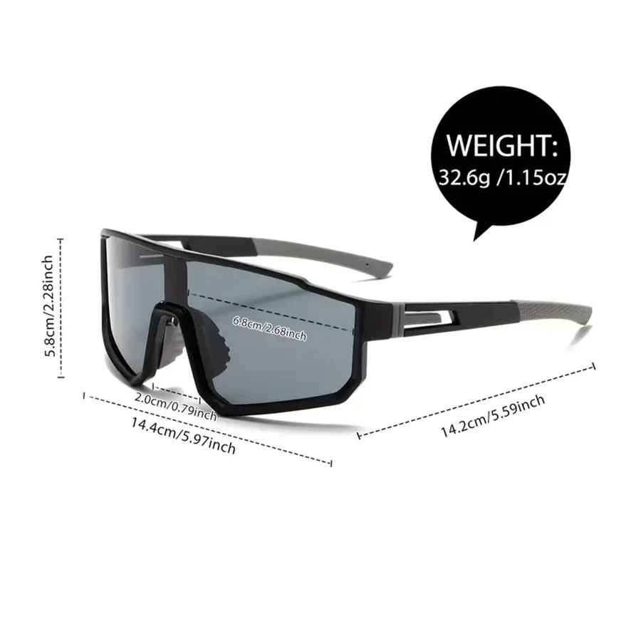 Men’s Oversized Cycling Glasses – Windproof UV400 Sports Sunglasses