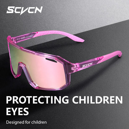 SCVCN Kids Cycling Glasses – UV400 Sports Eyewear for Boys & Girls