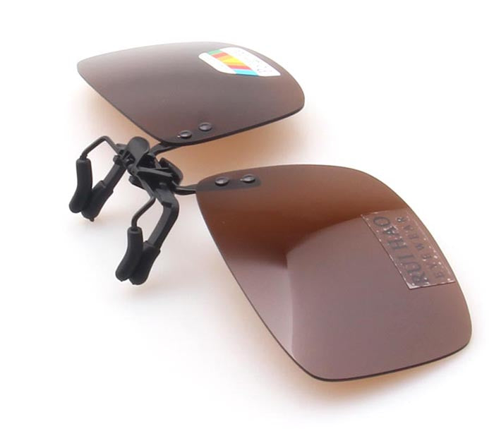 Brown Polarized Clip-On Sunglasses – UV400 Unisex Eyewear