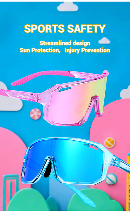 SCVCN Kids Cycling Glasses – UV400 Sports Eyewear for Boys & Girls