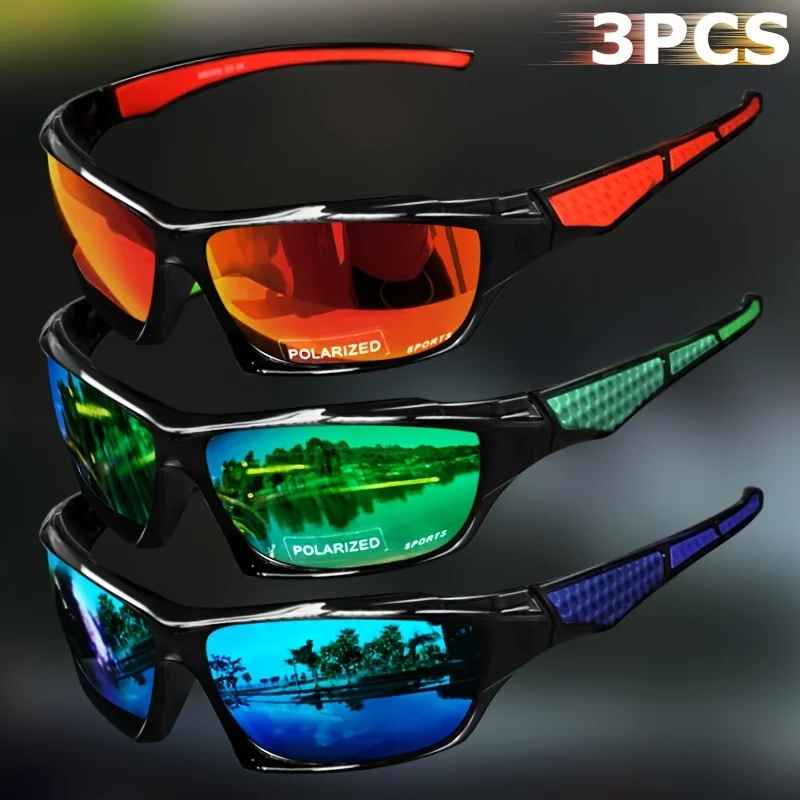 Sports Polarized Sunglasses for Men – Night Vision Shades for Cycling & Driving (1/3PCS)