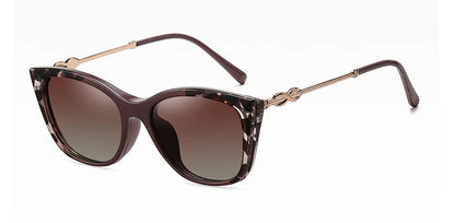Women's Polarized Sunglasses TR90 Trendy Cat Eye Magnetic Clip On Sunglass Myopia Female Eyeglasses Pink Leopard 2 in 1 Glasses