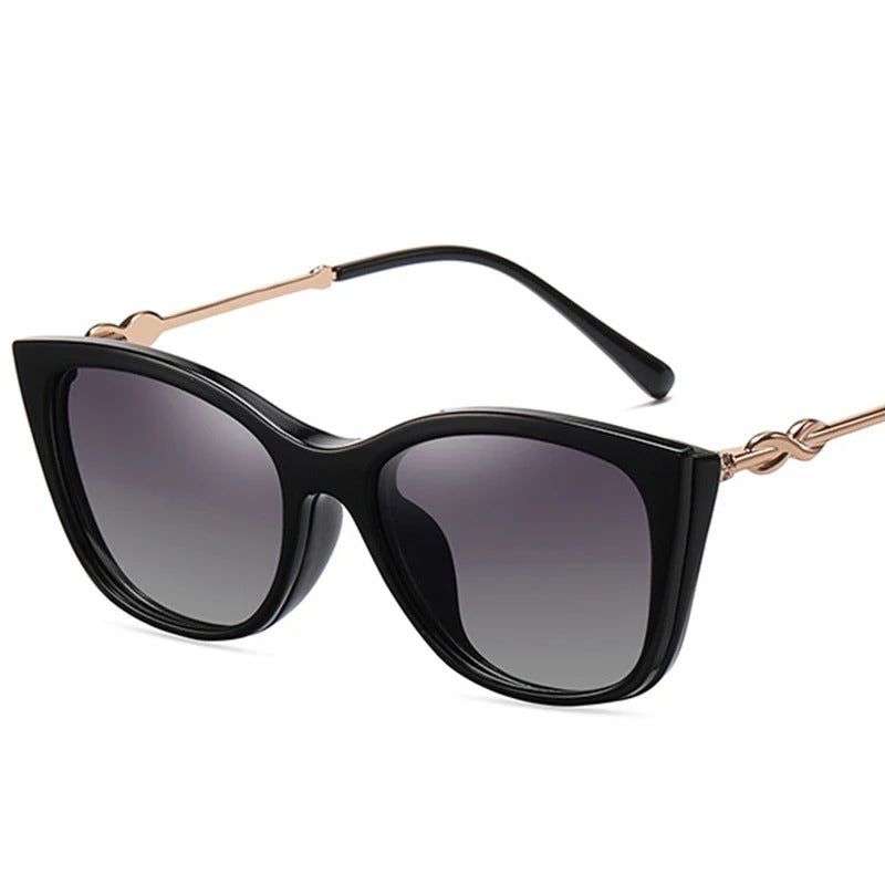 Women's Polarized Sunglasses TR90 Trendy Cat Eye Magnetic Clip On Sunglass Myopia Female Eyeglasses Pink Leopard 2 in 1 Glasses