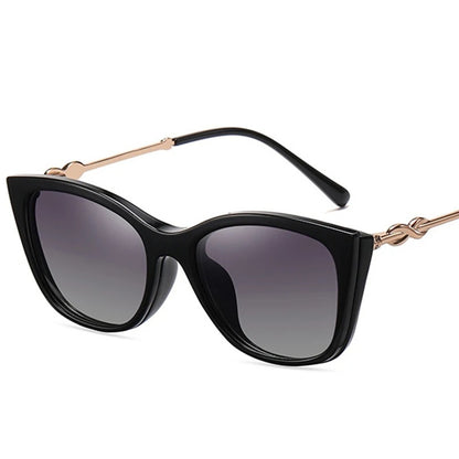 Women's Polarized Sunglasses TR90 Trendy Cat Eye Magnetic Clip On Sunglass Myopia Female Eyeglasses Pink Leopard 2 in 1 Glasses