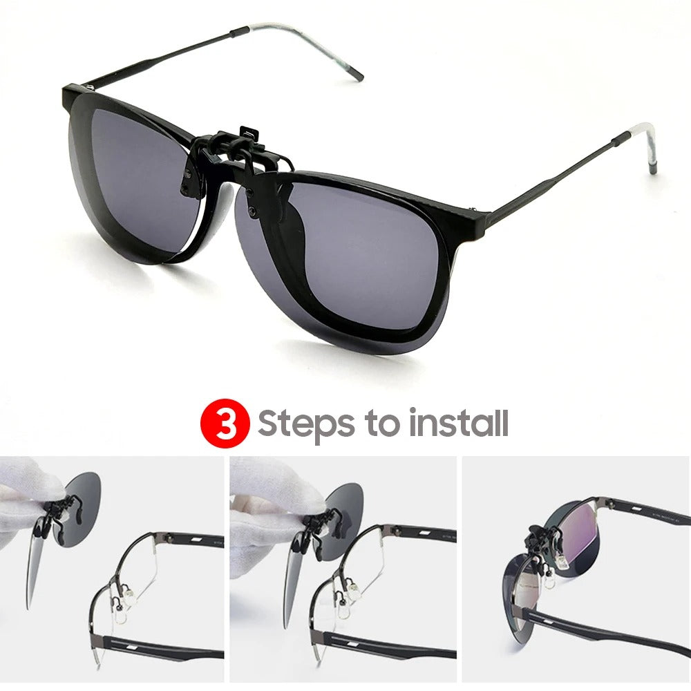 Large Aviator Clip-On Sunglasses – Stylish UV400 Mirrored Shades
