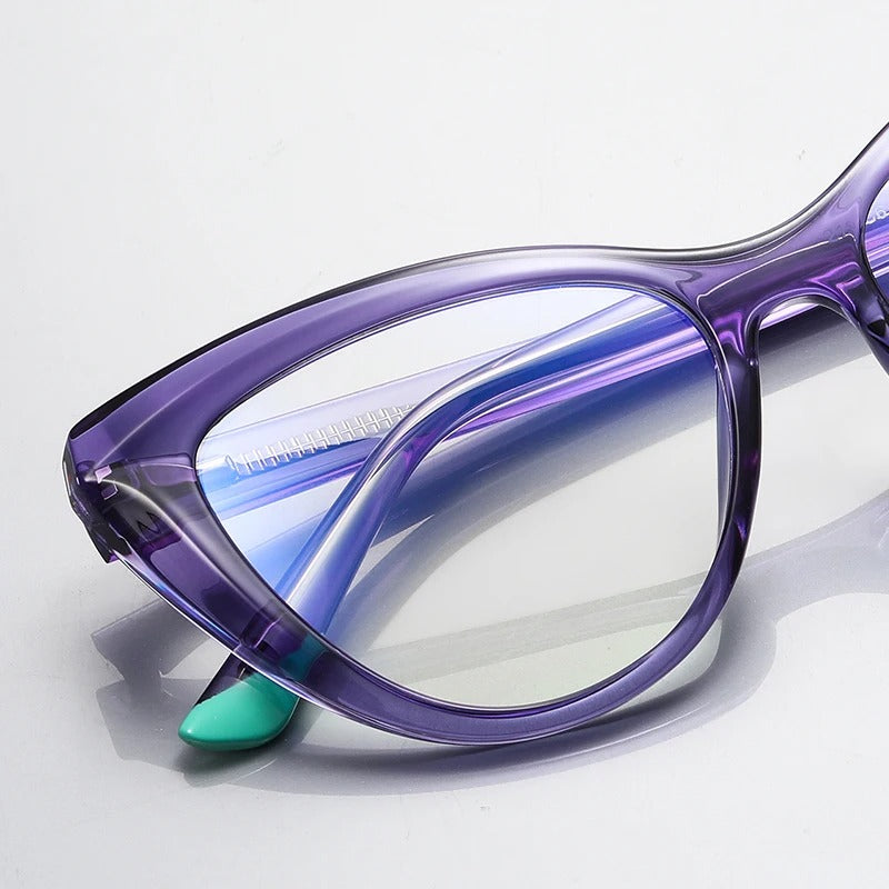 BLMUSA Women Stylish Cat Eye Photochromic Frame Computer Anti Blue Ray Reading Glasses Customizable Prescription Myopia Glasses