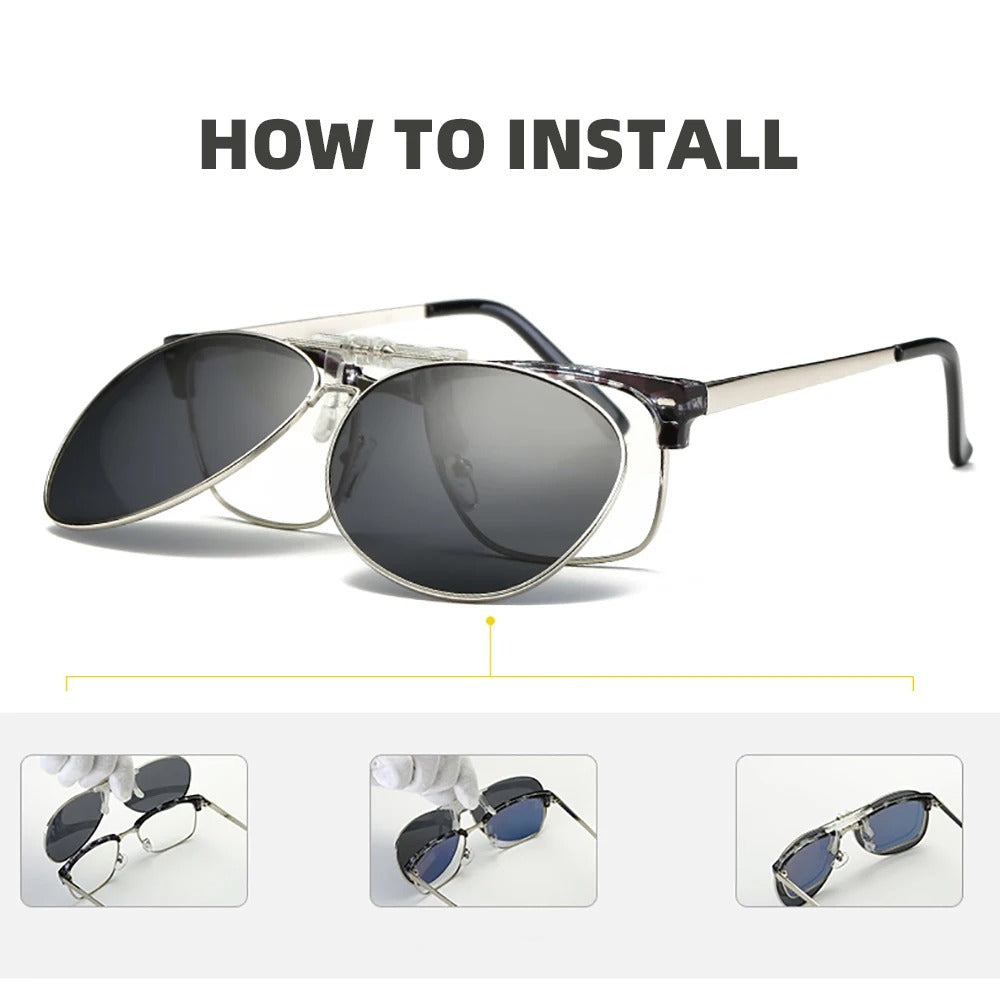 Luxury Aviator Clip-On Sunglasses – UV400 Elite Eye Protection