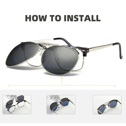 Luxury Aviator Clip-On Sunglasses – UV400 Elite Eye Protection