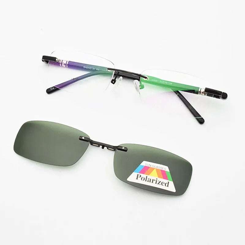 Rimless Glasses Eyeglasses Small Optical Spectacles Yellow Night Vision Goggles Magnetic Polarized Sunglasses Clip UV400 Goggles