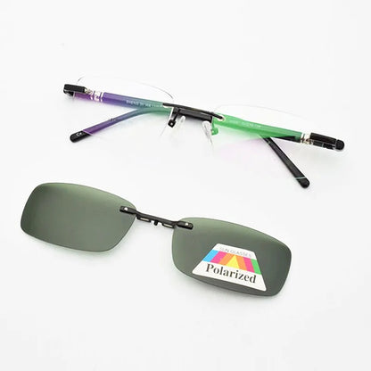 Rimless Glasses Eyeglasses Small Optical Spectacles Yellow Night Vision Goggles Magnetic Polarized Sunglasses Clip UV400 Goggles