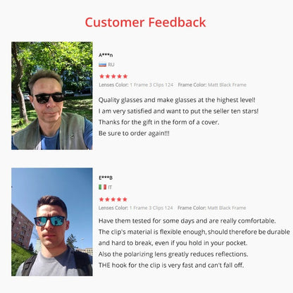 Ralferty Magnetic Sunglasses Men 5 In 1 Polarized Clip On Sunglass Women Square Sunglases Ultra-Light Night Vision Glasses A8804