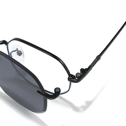 Removable Sunglasses Women Men Hexagon Glasses Clip On Lens Anti Blue Light Computer Glasses Dames 7000