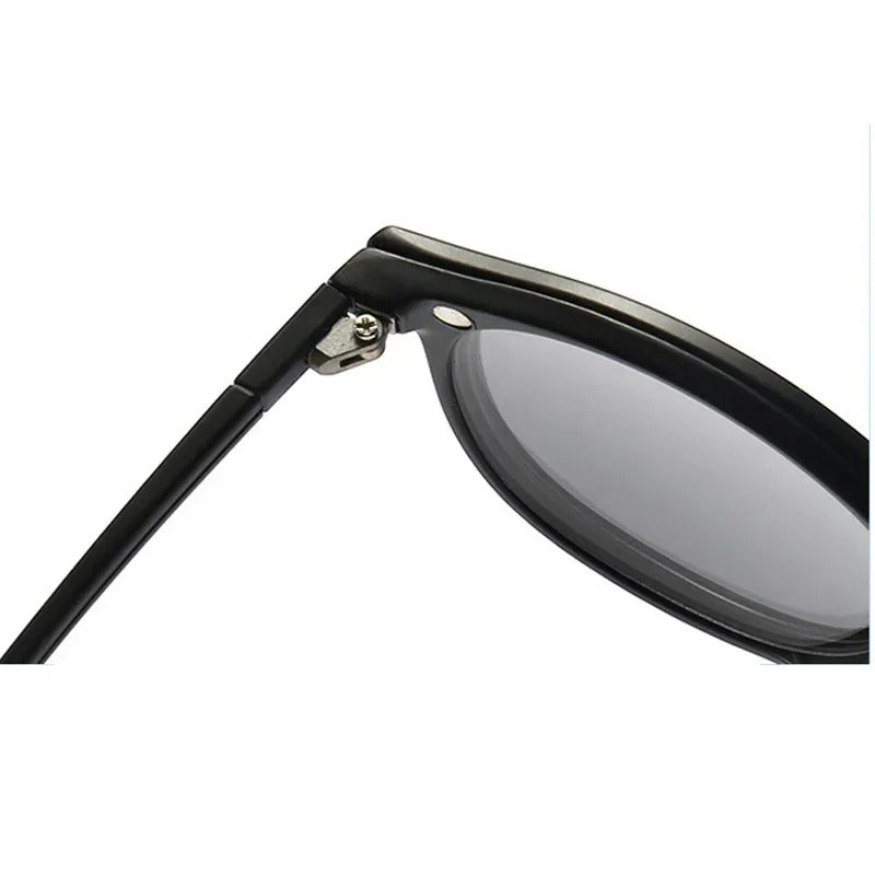 6 In 1 Men Women Polarized Optical Magnetic Sunglasses Clip on Magnet Prescription Round Frame Myopia PC Glasses Frame