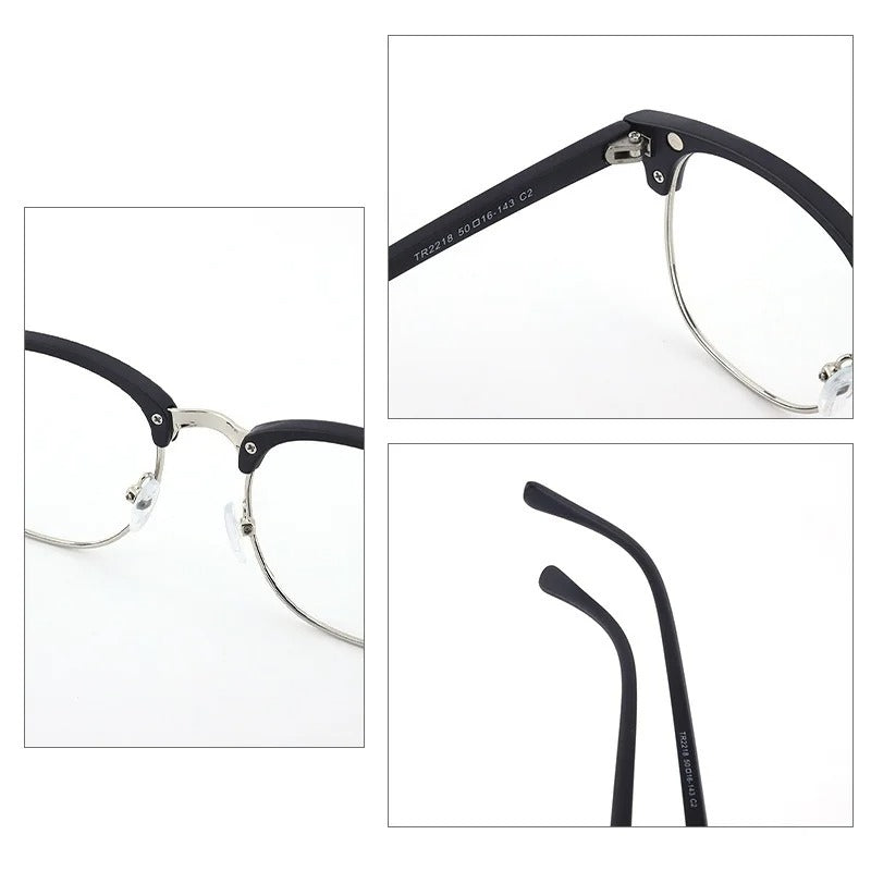 2 In 1 2218A Magnetic Polarized Clip On Sunglasses Women Men Classic Plastic Frame Night Vision Driving Sunglasses UV400