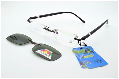 Rimless Glasses Eyeglasses Small Optical Spectacles Yellow Night Vision Goggles Magnetic Polarized Sunglasses Clip UV400 Goggles