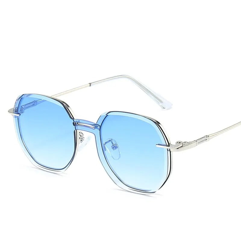 Removable Sunglasses Women Men Hexagon Glasses Clip On Lens Anti Blue Light Computer Glasses Dames 7000