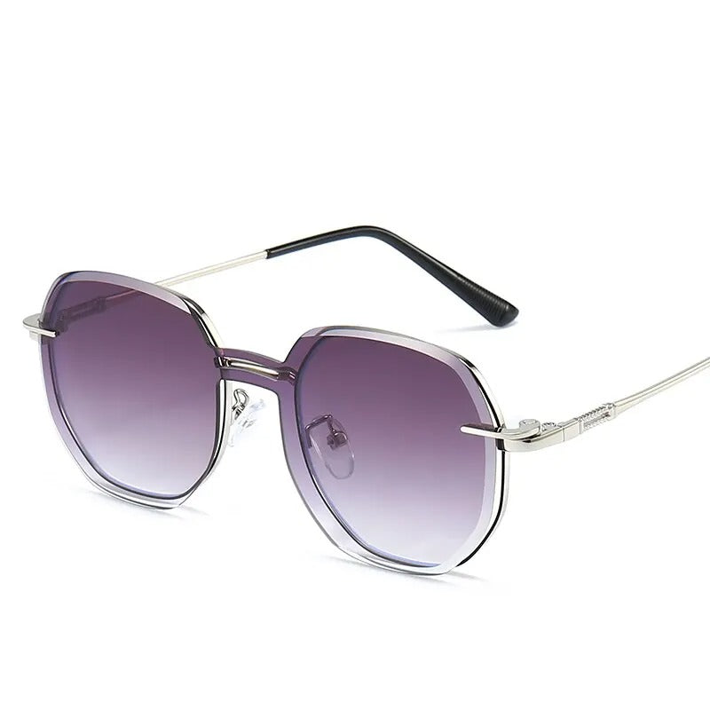 Removable Sunglasses Women Men Hexagon Glasses Clip On Lens Anti Blue Light Computer Glasses Dames 7000